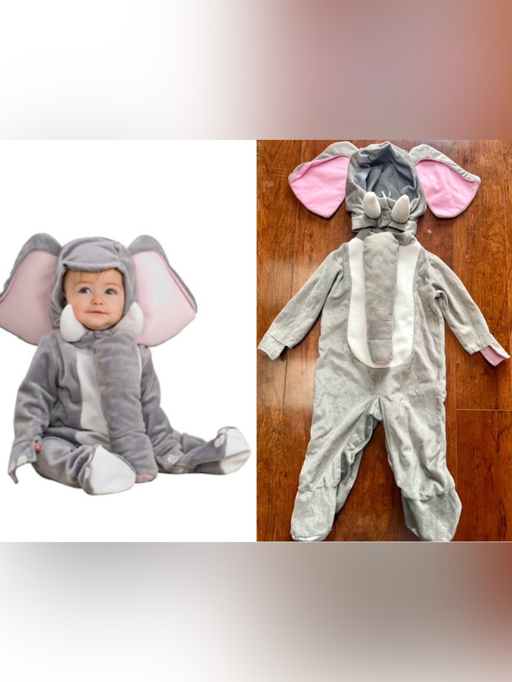 Rubies Noah's Ark Collection Infant Plush Elephant Costume 6-12 Months~NEW
